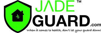 Jade Services Inc anti-microbial shield logo. We’re OPEN! You’re protected.